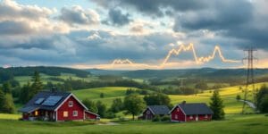 En bild som symboliserar ett varierande elpris i Dalarna.