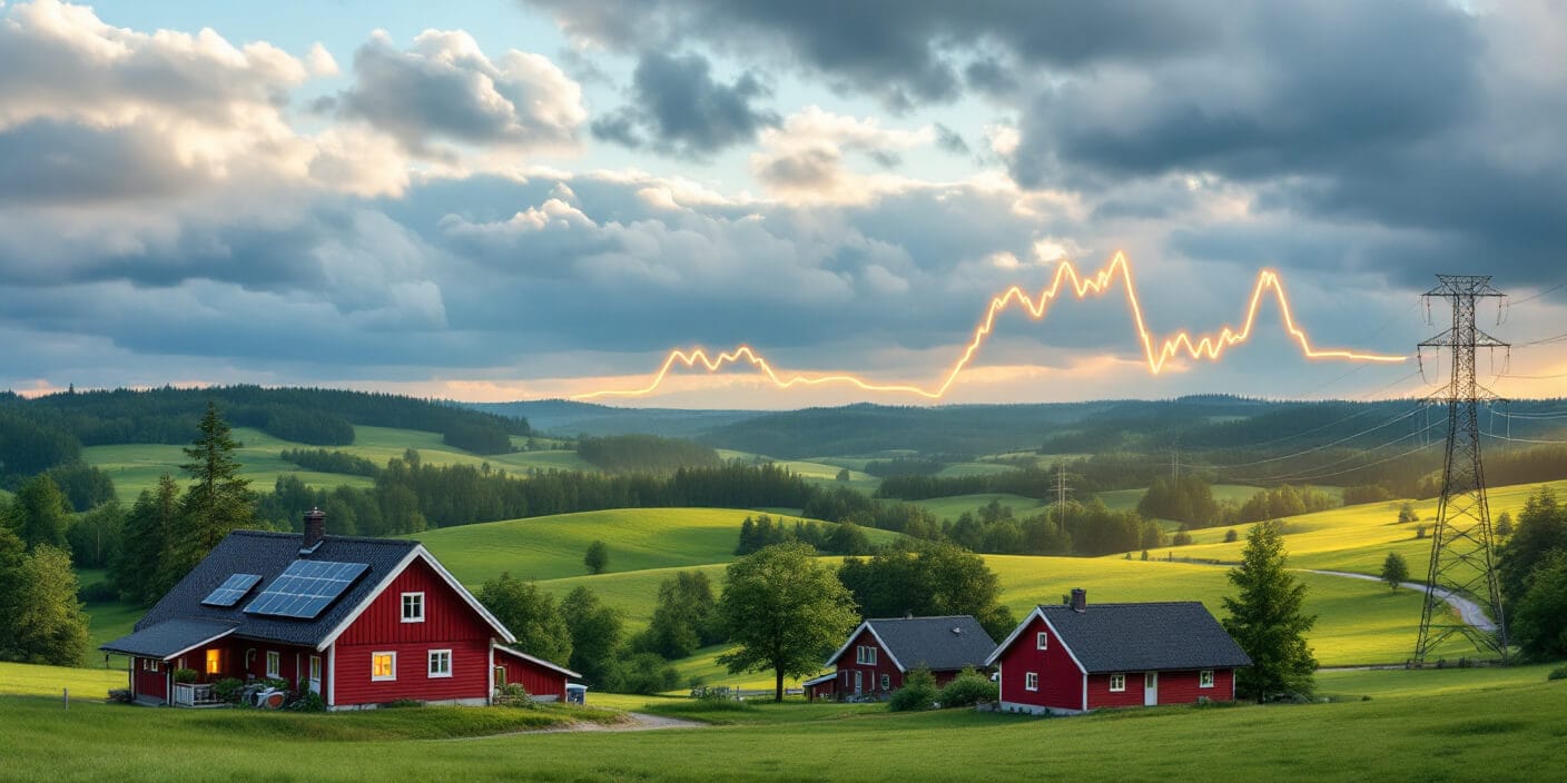 En bild som symboliserar ett varierande elpris i Dalarna.